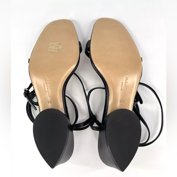 Salvatore Ferragamo EGADI 85mm STRAPPY BLOCK HEEL LEATHER SANDALS SIZE US 9.5 - Picture 5 of 15